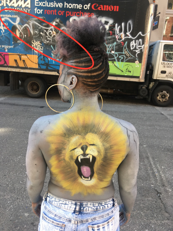 Dancer Keomi Tarver in the video "Elephant," calling attention to sexual harrassment.