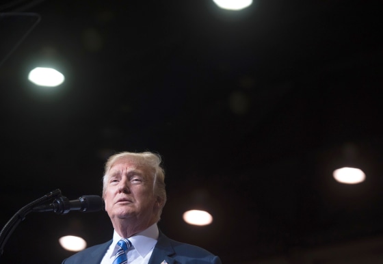 Image: President Donald Trump speaks during a Make America Great Again Rally at Big Sandy Superstore Arena in Huntington, West Virginia, Aug. 3, 2017.