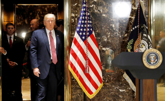 Image: President Trump Arrives to Speak to Press in the Lobby of Trump Tower in New York
