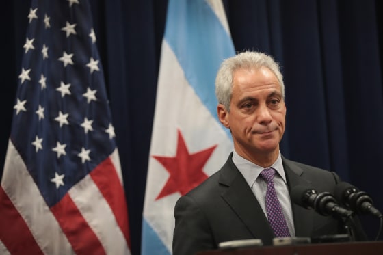 Image: Chicago Mayor Rahm Emmanuel Speaks To The Press After City Council Meeting