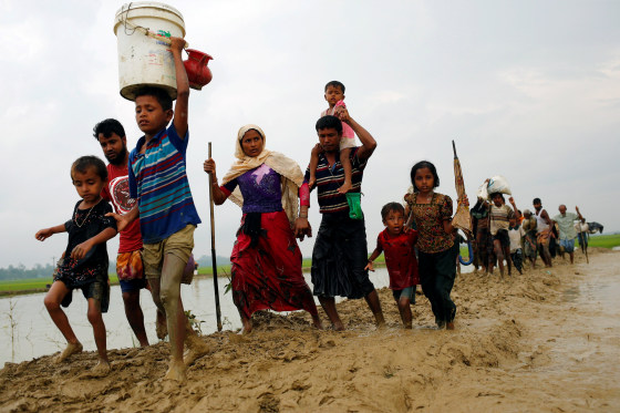 Image: Rohingya refugee after crossing the Bangladesh-Myanmar border