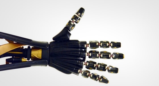 The robotic hand designed by Yu and his team.