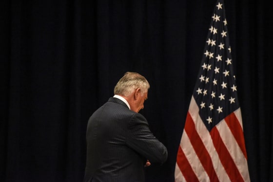 Image: Secretary of State Rex Tillerson arrives for a meeting at the Palace Hotel during the United Nations General Assembly in New York City