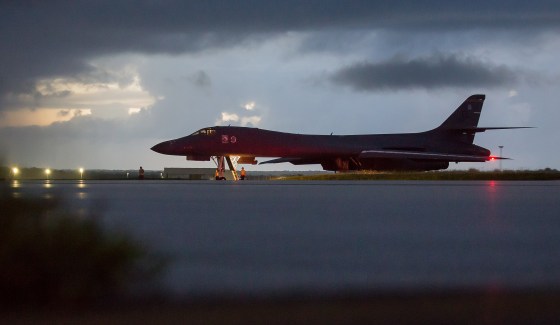 Image: US bombers fly in international airspace over waters east of North Korea