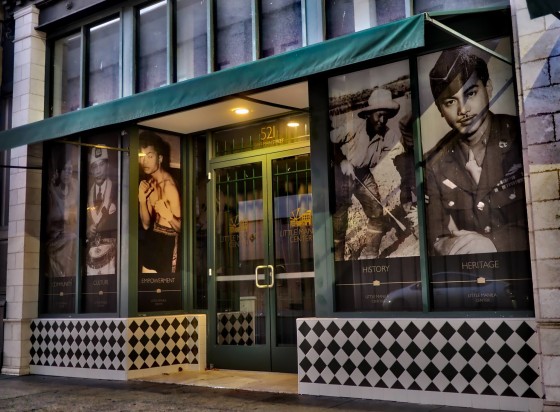 The murals hanging from the Little Manila Center in Stockton, California, were discovered damaged.