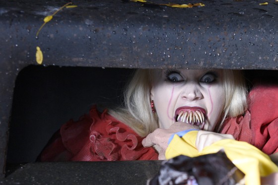 Image: Kate McKinnon plays Kellyanne Conway The Dancing Clown during \"In the Middle of the Night\" on Saturday Night Live, Oct. 14, 2017.