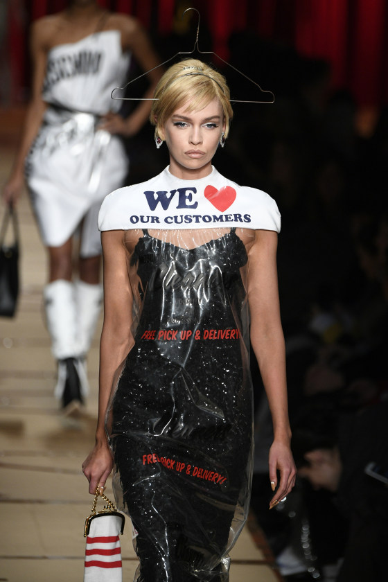 The Moschino dry cleaning bag dress is exactly what it sounds like