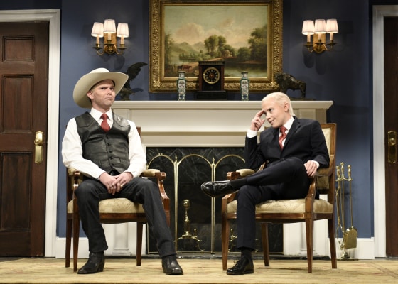 Image: Mikey Day as Politician Roy Moore and Kate McKinnon as Attorney General Jeff Sessions during the Cold Open of Saturday Night Live in Studio 8H on Nov. 11, 2017.