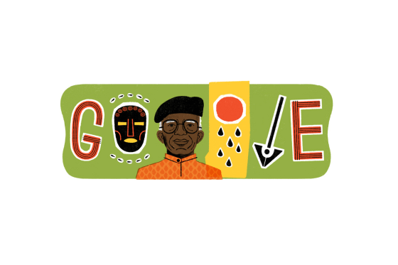 Image: The Google Doodle to celebrate Chinua Achebe's 87th Birthday.