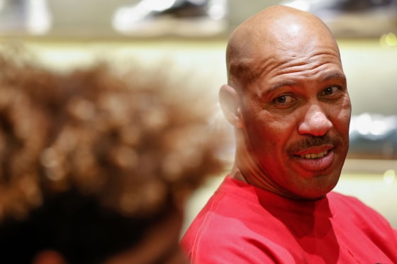 Image: LaVar Ball, father of LiAngelo Ball and the owner of the Big Baller brand, smiles during a promotional event in Shanghai