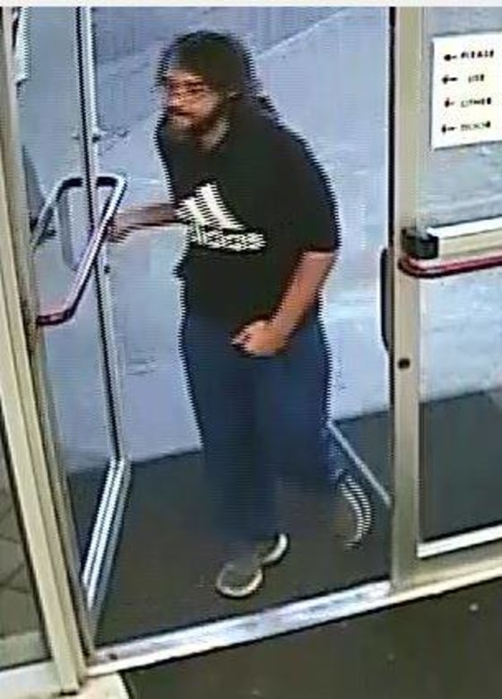 Image: Surveillance photo of a man the police say walked into a convenience store in Oklahoma City and stole over $400 worth of beef jerky
