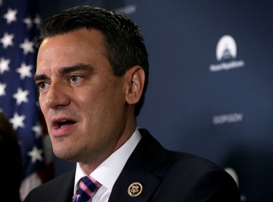 Image: U.S. Rep. Kevin Yoder speaks during a news briefing after a Republican Conference meeting April 27, 2016 on Capitol Hill in Washington, DC.