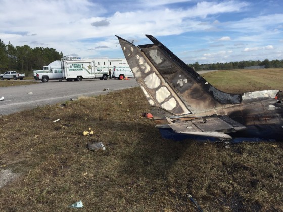 Image: The Cessna 340 plane that crashed at the Bartow Airbase