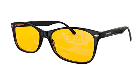 Amber colored glasses sleep shop