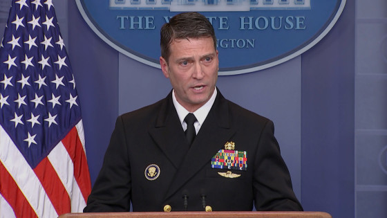 Image: White House physician Dr. Ronny Jackson gives updates on President Donald Trump's medical check-up