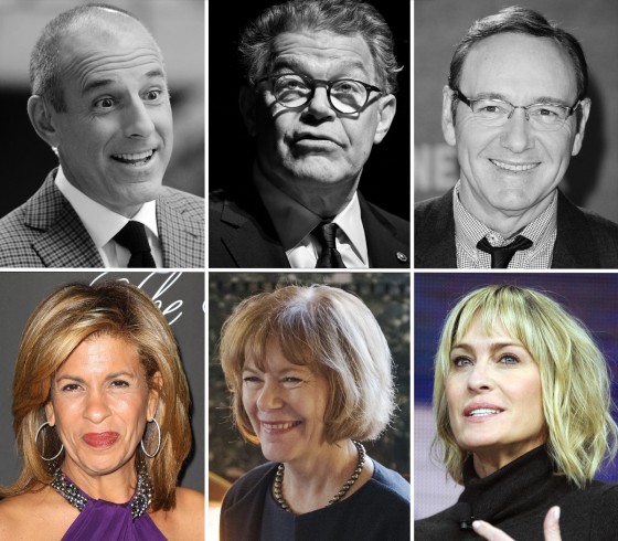 Image: Matt Lauer, Al Franken, Kevin Spacey, Hoda Kotb, Tina Smith and Robin Wright