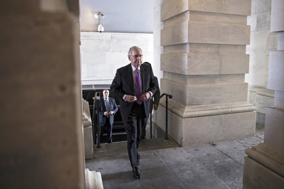 Image: Senate Majority Leader Mitch McConnell arrives to the Capitol