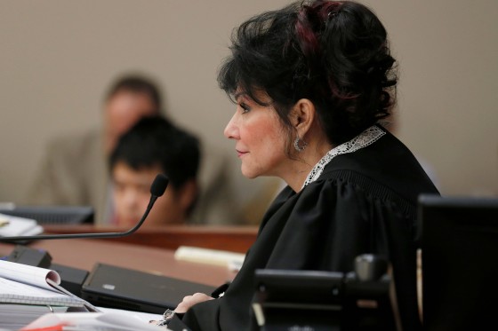 Image: Judge Rosemarie Aquilina watches victims as Larry Nassar listens to impact statement