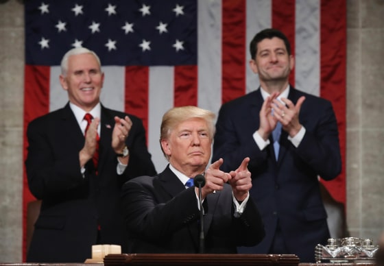Image: Trump delivers his first State of the Union address in Washington