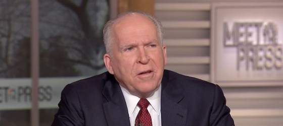 Image: Former CIA Director John Brennan says that he is \"appalled\" by the tenor of partisan fighting in Washington, and that it hurts the intelligence community on Meet the Press on Feb. 4, 2017.