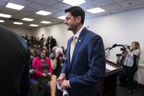 Image: Ryan departs after speaking to the media about President Trump's planned steel and aluminum tariffs