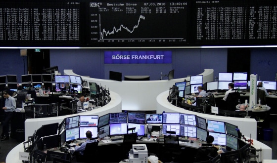 Image: The German share price index, DAX board, is seen at the stock exchange in Frankfurt