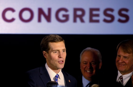 Image: Democratic congressional candidate Conor Lamb is greeted by supporters during his election night rally in Canonsburg, Pennsylvania