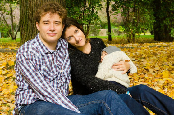 Raluca and Adrian Loteanu and their baby