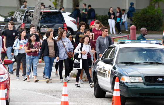 Image: Marjory Stoneman Douglas High School students and teachers return to school
