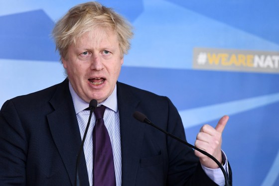 Image: British Foreign Secretary Johnson holds a joint news conference with NATO Secretary-General Stoltenberg in Brussels