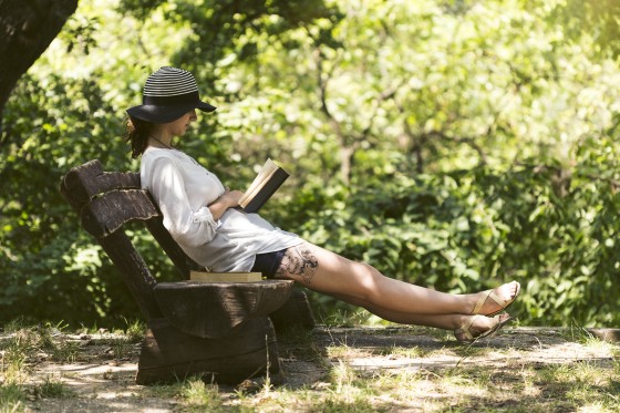 Image: Relaxing with book