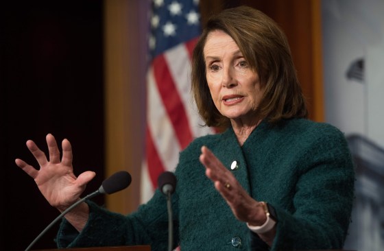 Image: House Democratic Leader Nancy Pelosi speaks about the Omnibus budget deal during a press conference