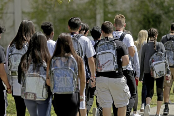 Image: Marjory Stoneman Douglas High School clear backpacks