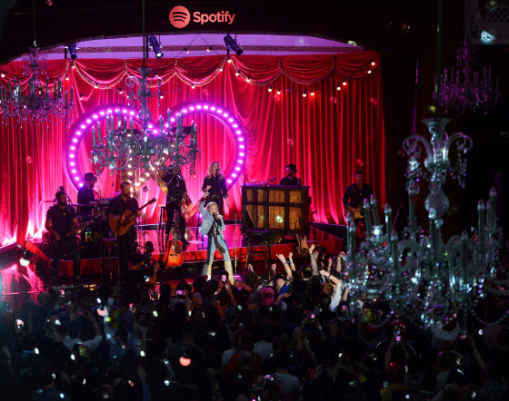 Image: Kylie Minogue performs to her Spotify Premium fans