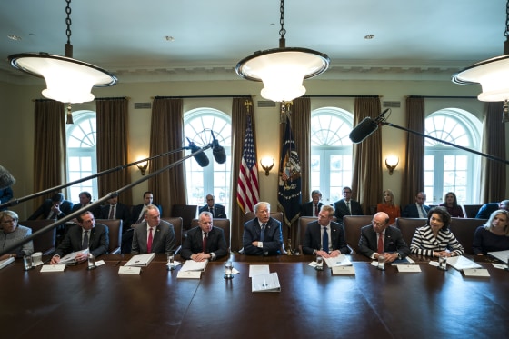 Image: President Trump comments on Syria during meeting with cabinet members in the White House