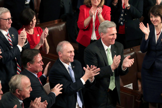 President Trump Addresses The Nation In His First State Of The Union Address To Joint Session Of Congress