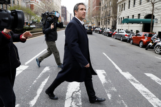 Image: U.S. President Donald Trump's personal lawyer Michael Cohen exits a hotel in New York