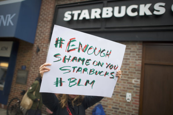 Image: Starbucks protest