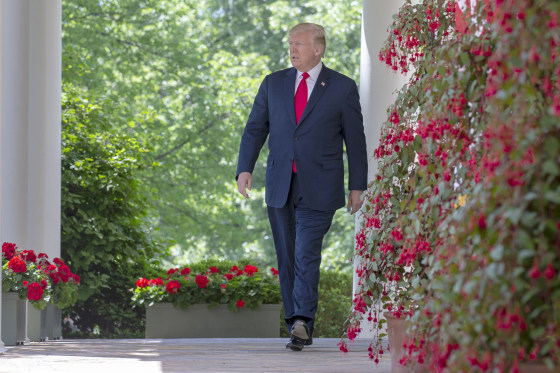 Image: President Donald J. Trump walks along the colonnade outside the Oval Office prior to a National Day of Prayer event in the Rose Garden at the White House in Washington, DC, May 3, 2018.