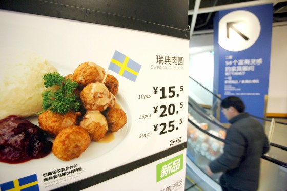 Image: Ikea's Swedish meatballs on a sign in the Ikea Cafe.