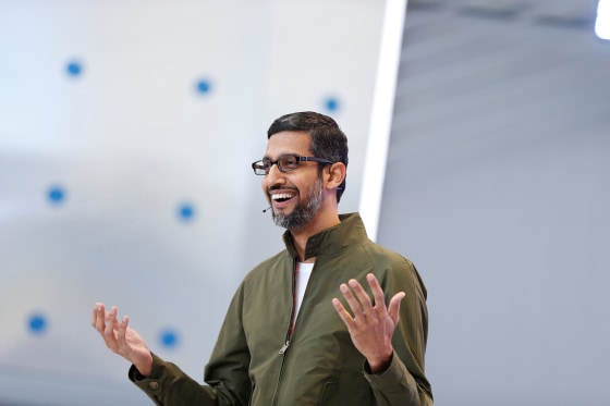 Image: Google CEO Sundar Pichai speaks onstage during the annual Google I/O developers conference in Mountain View