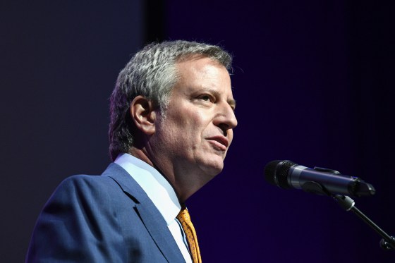 Image: New York City Mayor Bill de Blasio speaks during World AIDS Day