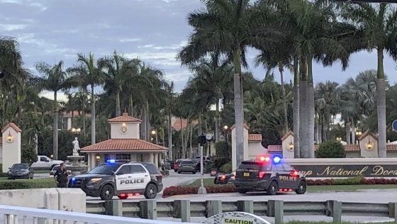 Image: Police respond to The Trump National Doral resort after reports of a shooting inside the resort, May 18, 2018 in Doral, Florida.