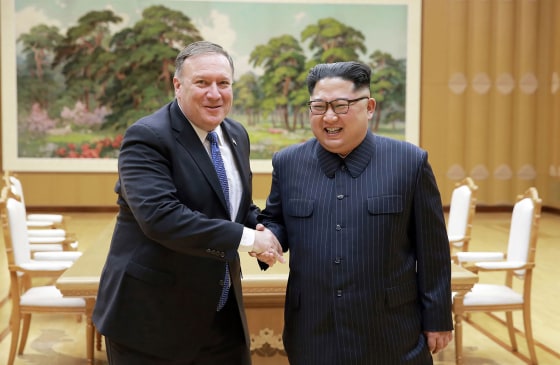 Image: Mike Pompeo and Kim Jong Un