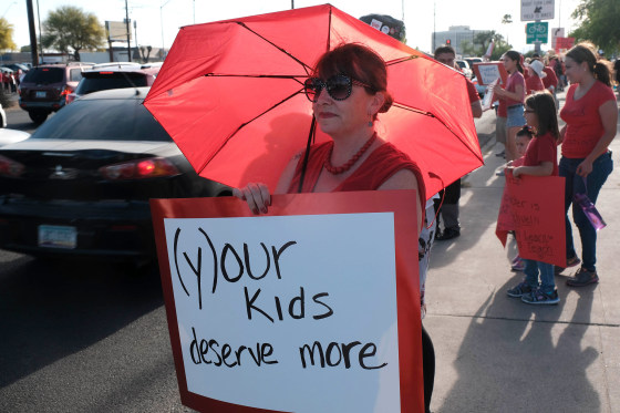 Image: Teacher protest the day before stae wide walkout