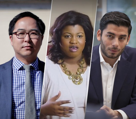 Andy Kim, Ammar Campa-Najjar, and Deidre Dejear