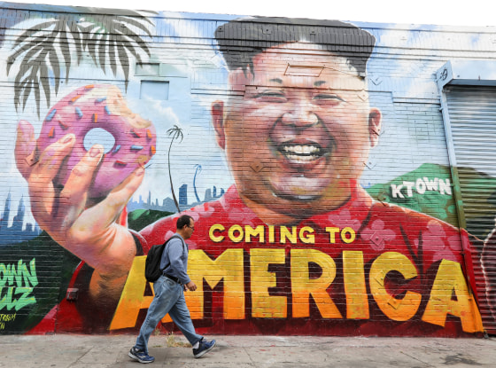 Image: North Korean leader Kim Jong Un mural in Los Angeles