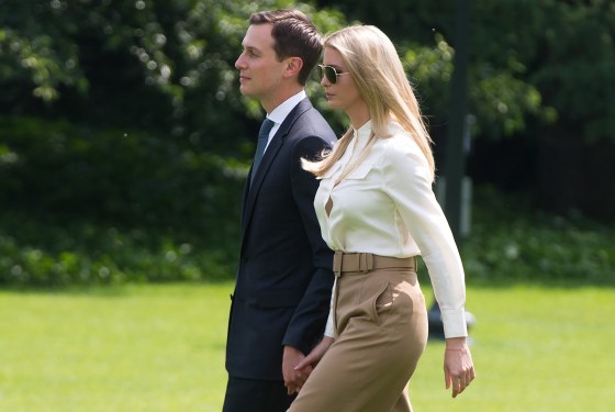 Image: Jared Kushner and Ivanka Trump walk to Marine One