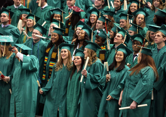 Graduating Michigan State University students in 2012.