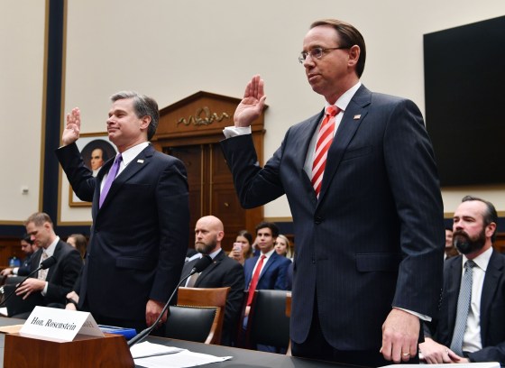 Image: Christopher Wray, Rod Rosenstein